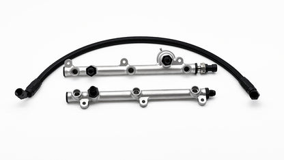 IslandWorks Precision Fuel Rail & Regulator disassembled with pipe
